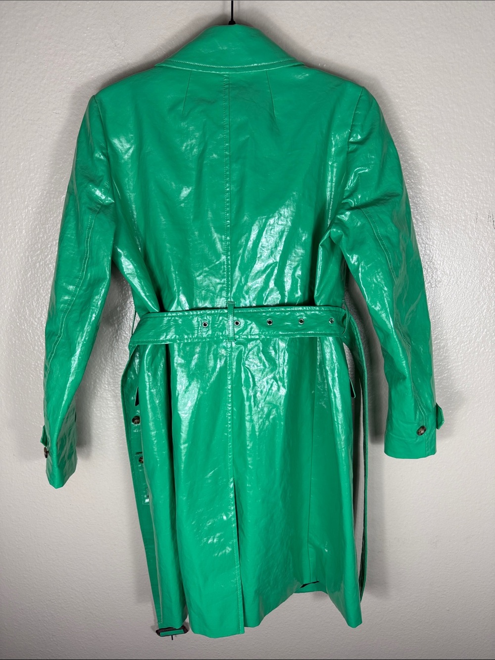 J. Crew Collection Trench Coat in Laminated Linen in Summer Green - Picture 8 of 9